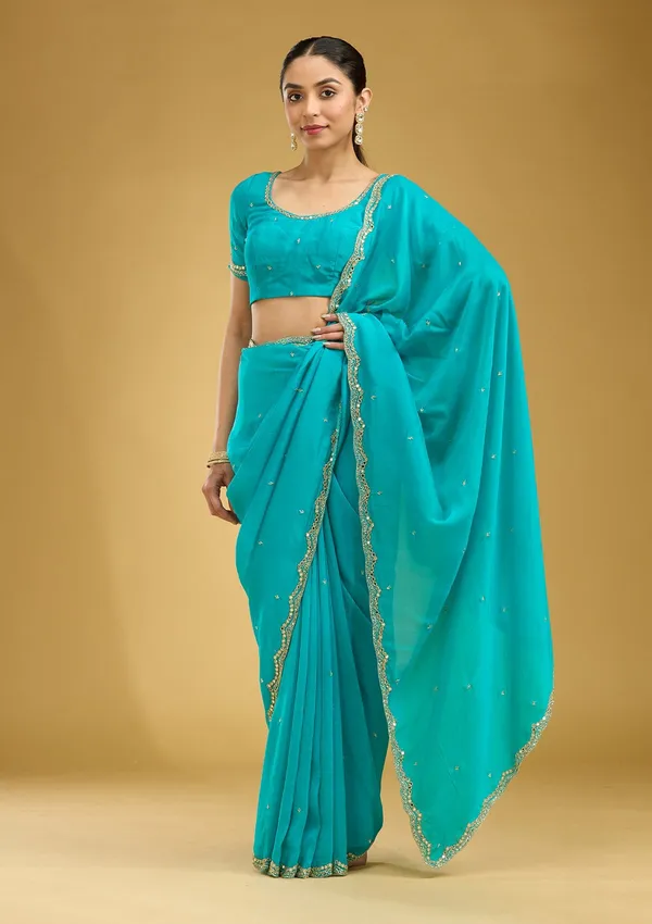 Blue_Cutwork_Tissue_Saree