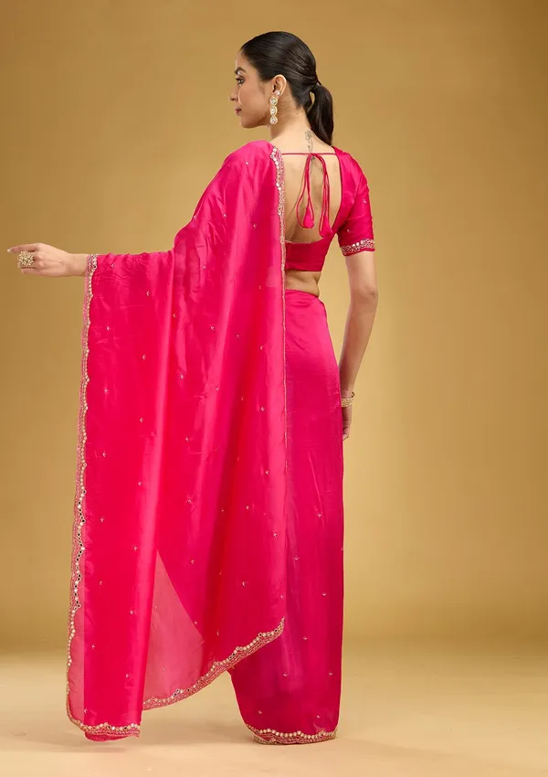 Rani_Pink_Cutwork_Tissue_Saree