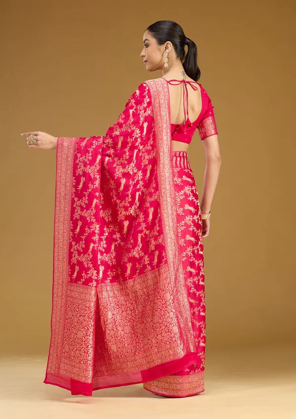 Rani_Pink_Zariwork_Gold_Silk_Saree