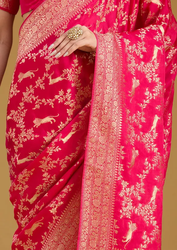 Rani_Pink_Zariwork_Gold_Silk_Saree