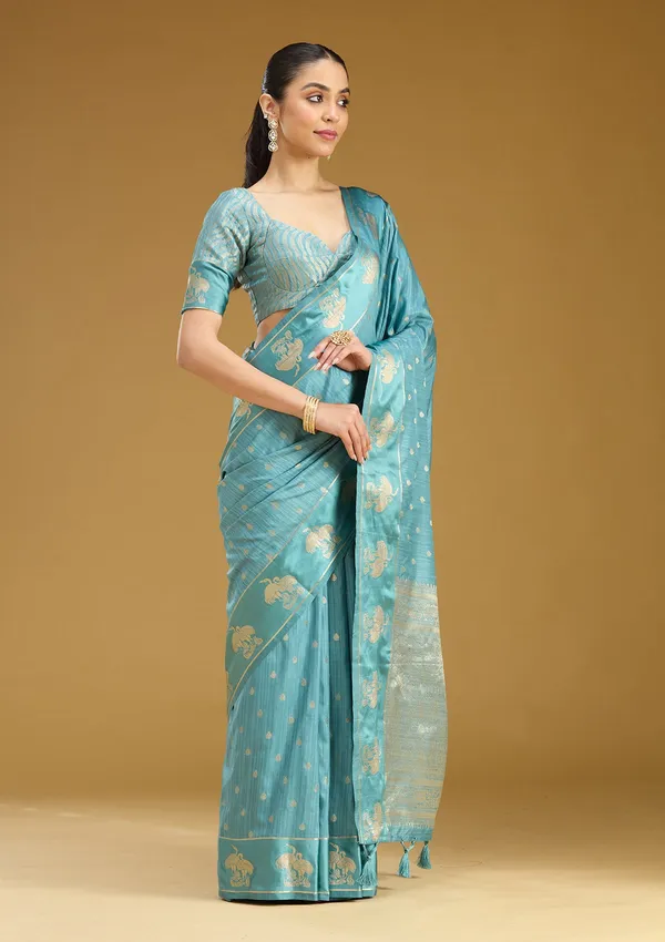 Sky_Blue_Zariwork_Gold_Silk_Saree