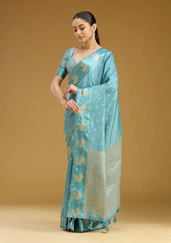Sky_Blue_Zariwork_Gold_Silk_Saree