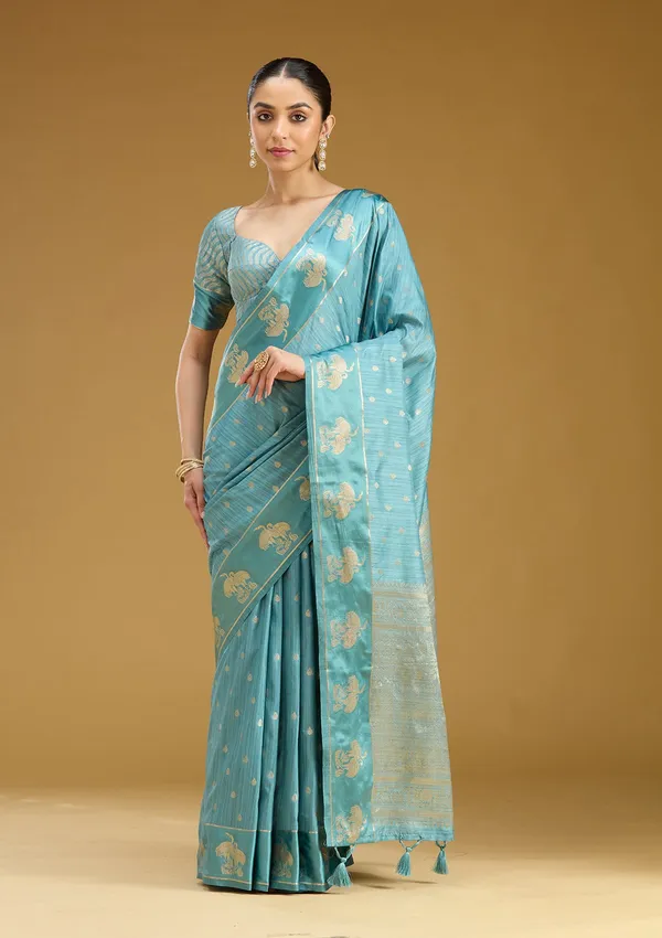 Sky_Blue_Zariwork_Gold_Silk_Saree