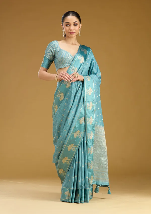 Sky_Blue_Zariwork_Gold_Silk_Saree