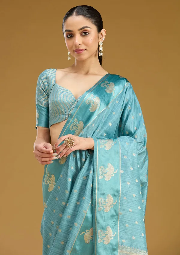 Sky_Blue_Zariwork_Gold_Silk_Saree