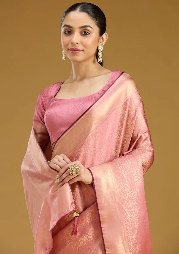 Onion_Pink_Zariwork_Art_Silk_Saree