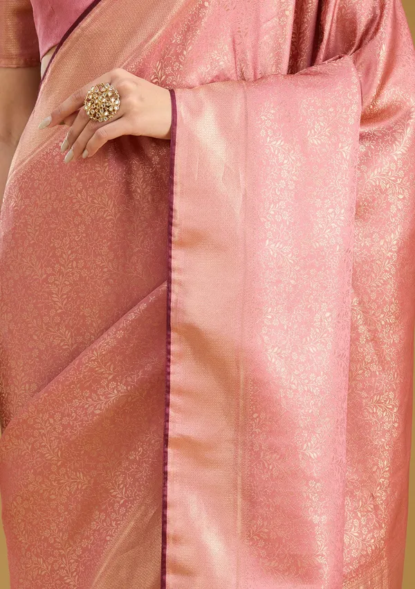 Onion_Pink_Zariwork_Art_Silk_Saree