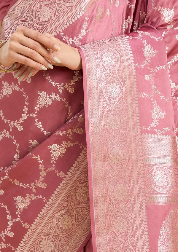 Mauve_Zariwork_Gold_Art_Silk_Saree