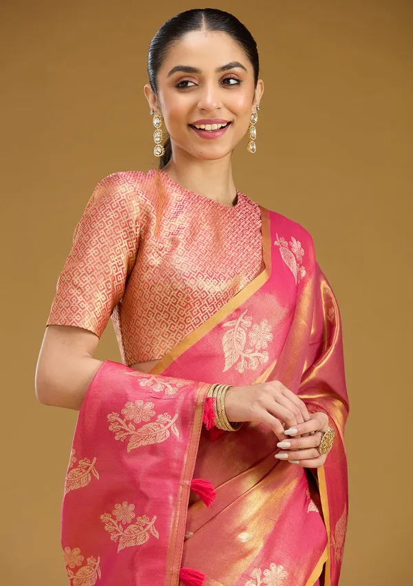 Onion_Pink_Zariwork_Gold_Silk_Saree