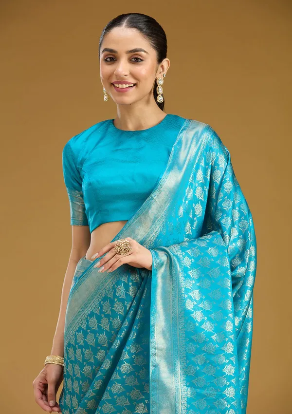 Sky_Blue_Zariwork_Gold_Art_Silk_Saree