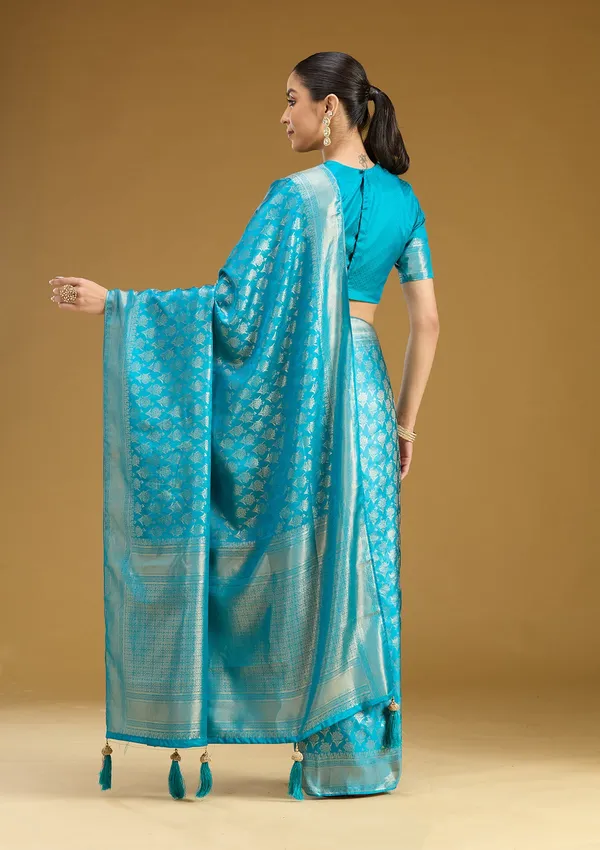Sky_Blue_Zariwork_Gold_Art_Silk_Saree