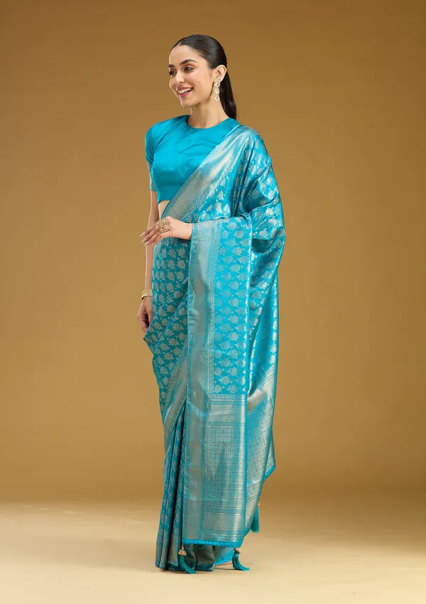 Sky_Blue_Zariwork_Gold_Art_Silk_Saree