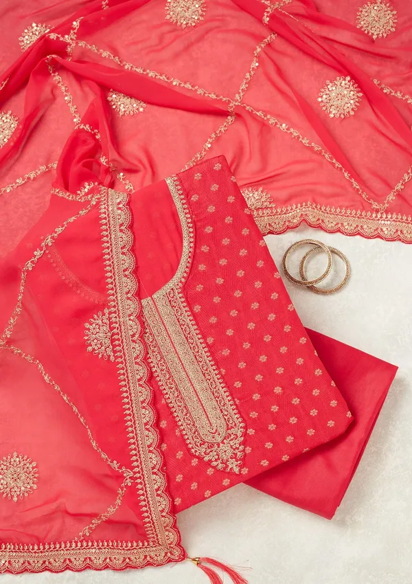 Magenta_Pink_Zariwork_Gold_Chanderi_Unstitched_Salwar_Suit
