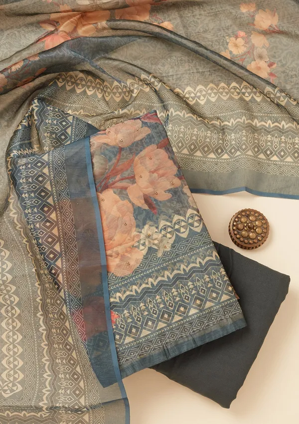 Dark_Grey_Zariwork_Gold_Chanderi_Unstitched_Salwar_Suit