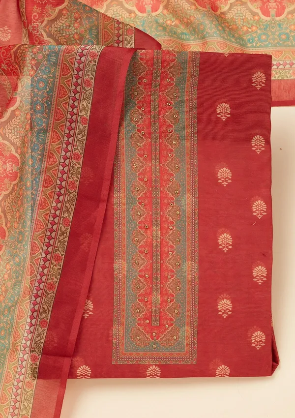 Red_Zariwork_Gold_Chanderi_Unstitched_Salwar_Suit