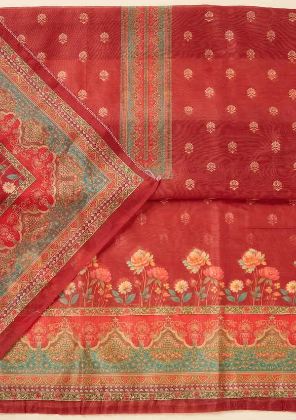 Red_Zariwork_Gold_Chanderi_Unstitched_Salwar_Suit