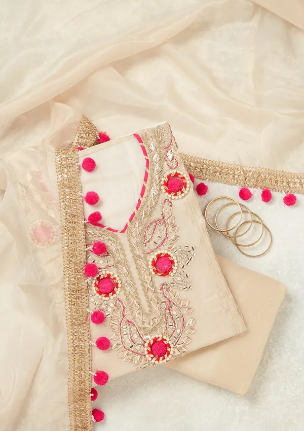 Beige_Aariwork_Crepe_Unstitched_Salwar_Suit