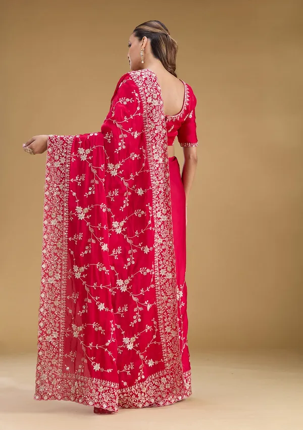 Rani_Pink_Aariwork_Satin_Saree