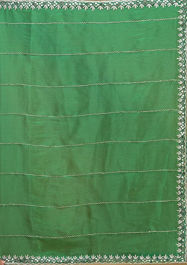 Bottle_Green_Cutdana_Tissue_Saree