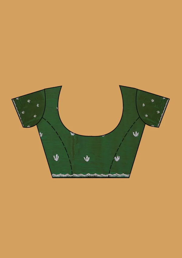 Bottle_Green_Cutdana_Tissue_Saree
