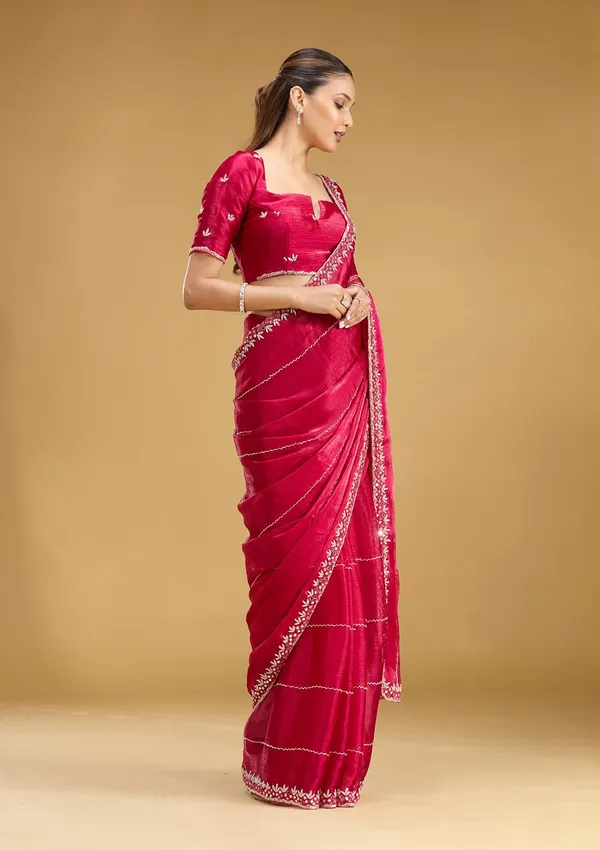 Rani_Pink_Cutdana_Tissue_Saree