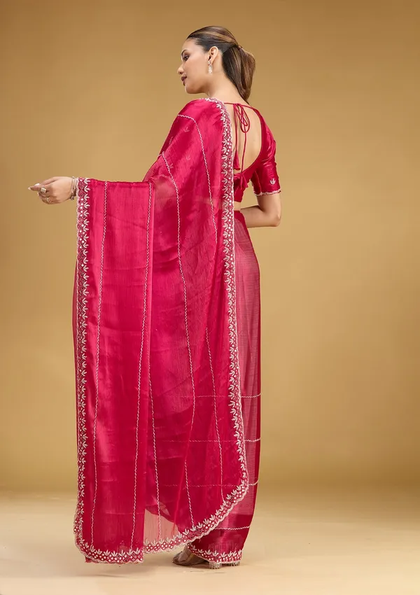 Rani_Pink_Cutdana_Tissue_Saree