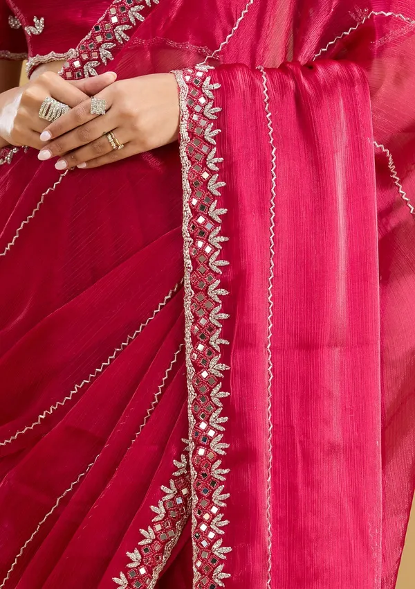 Rani_Pink_Cutdana_Tissue_Saree