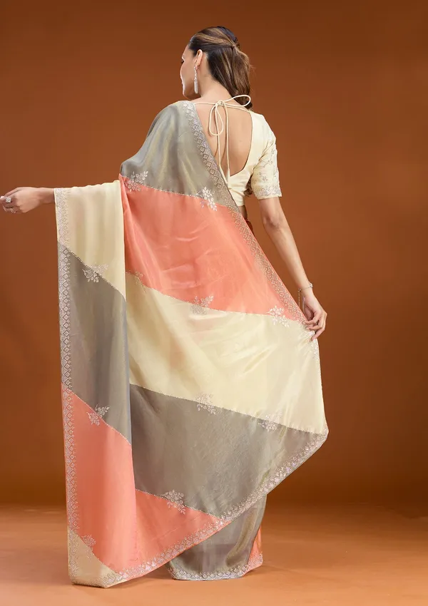 Gajari_Pink_Stonework_Silver_Tissue_Saree
