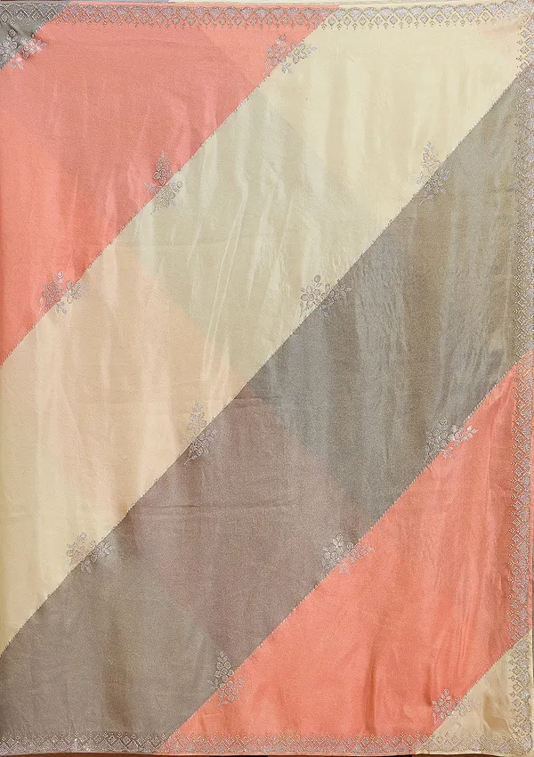 Gajari_Pink_Stonework_Silver_Tissue_Saree