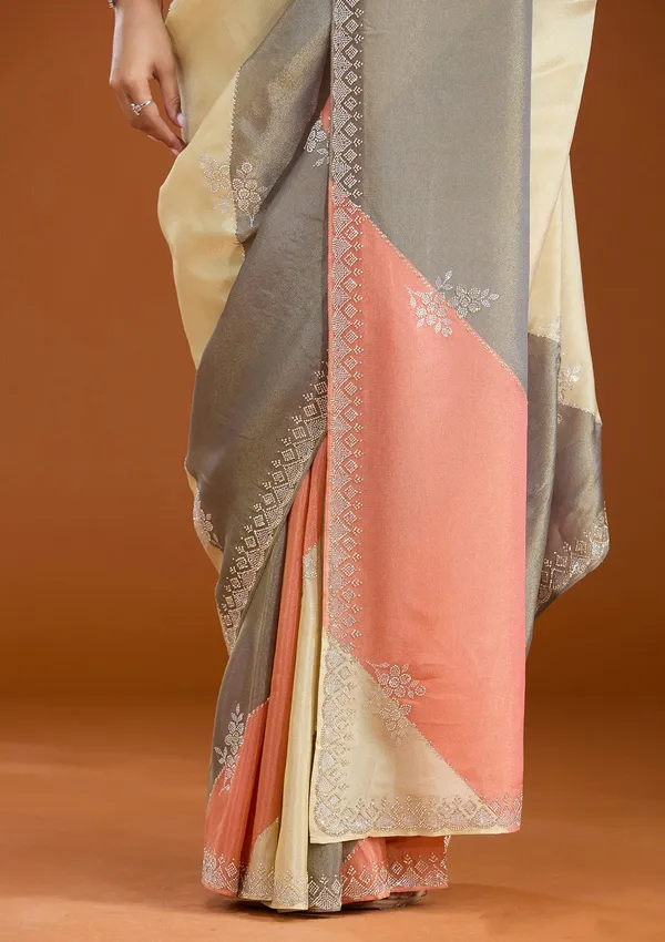 Gajari_Pink_Stonework_Silver_Tissue_Saree