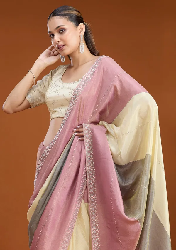 Lavender_Stonework_Silver_Tissue_Saree