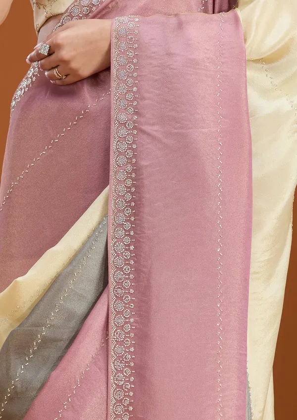 Lavender_Stonework_Silver_Tissue_Saree