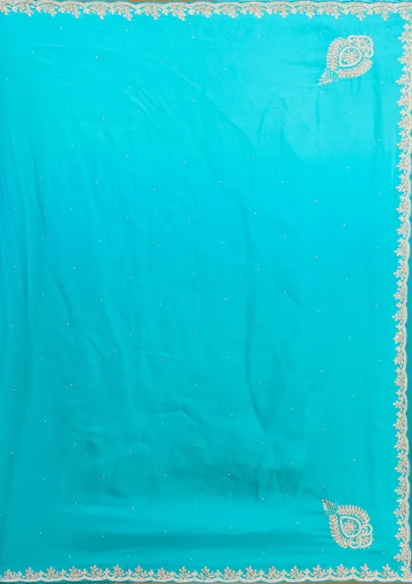 Blue_Threadwork_Satin_Saree