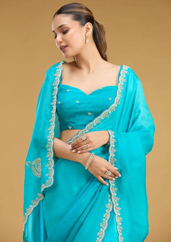 Blue_Threadwork_Satin_Saree