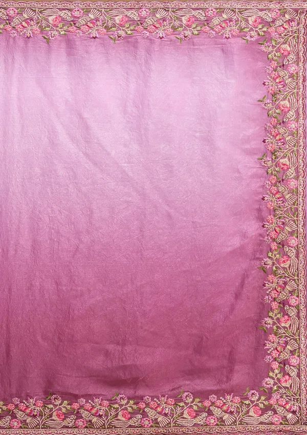 Lavender_Threadwork_Tissue_Saree