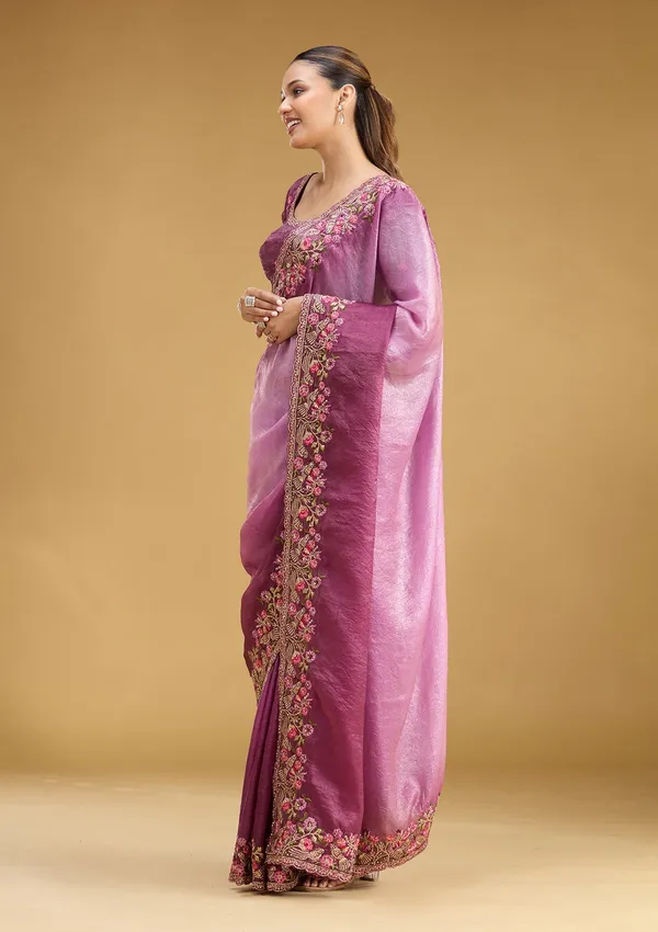 Lavender_Threadwork_Tissue_Saree