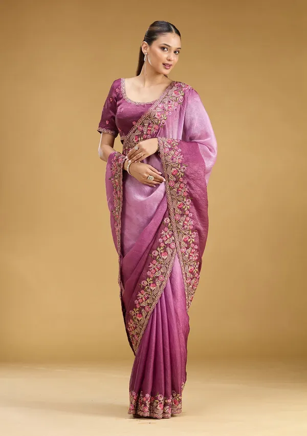 Lavender_Threadwork_Tissue_Saree