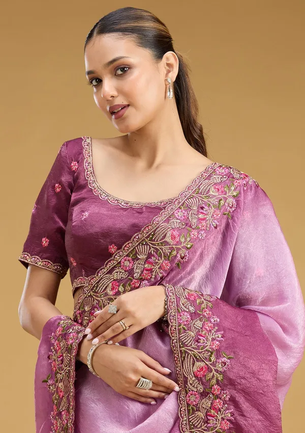 Lavender_Threadwork_Tissue_Saree