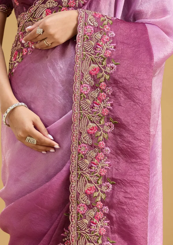 Lavender_Threadwork_Tissue_Saree