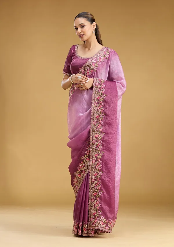 Lavender_Threadwork_Tissue_Saree