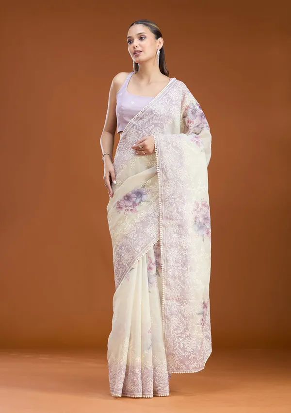 Beige_Threadwork_Chanderi_Saree