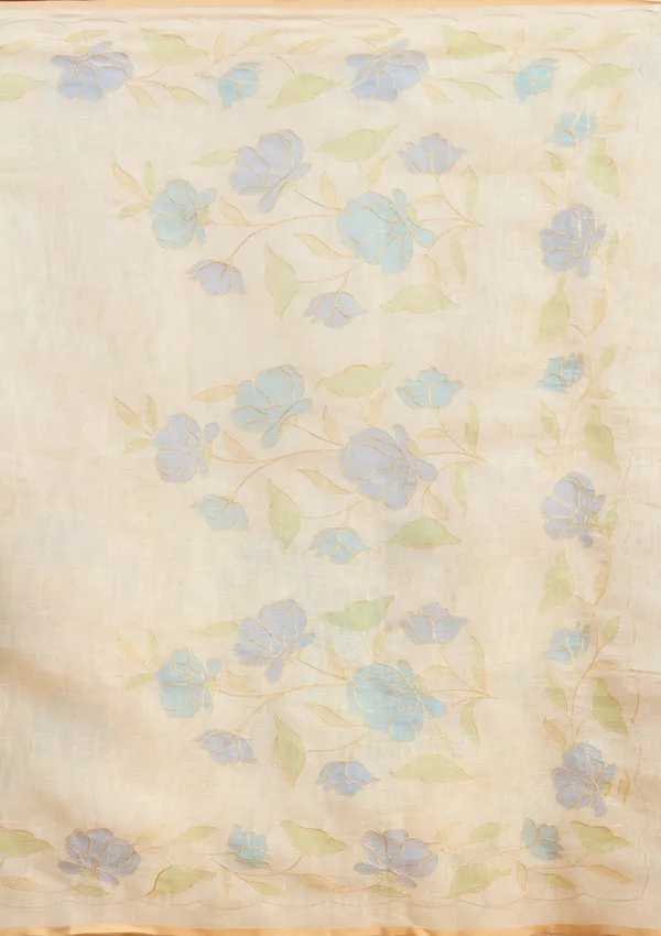 Beige_Threadwork_Chanderi_Saree