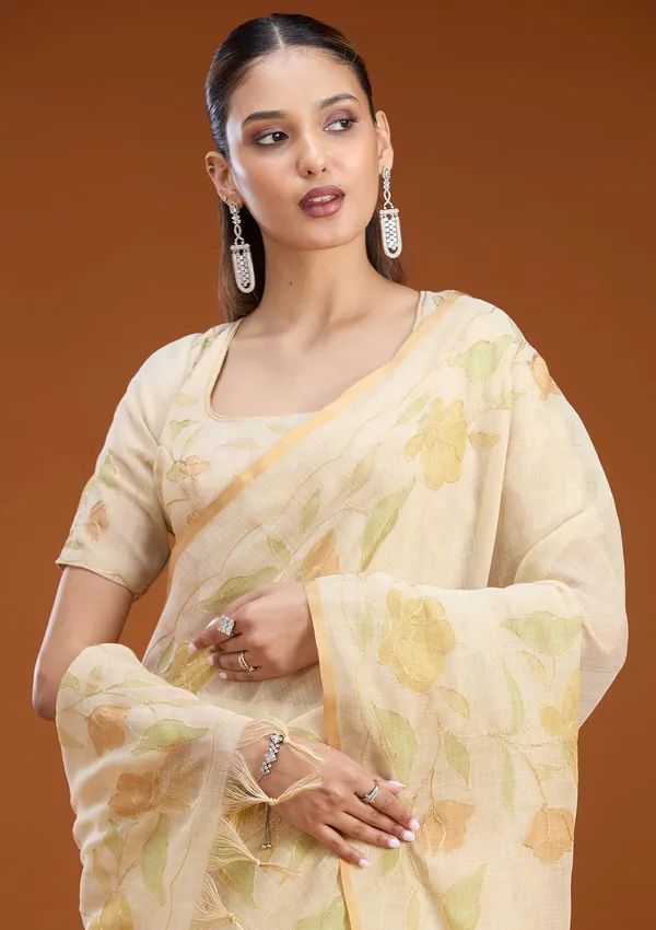 Beige_Zariwork_Gold_Chanderi_Saree