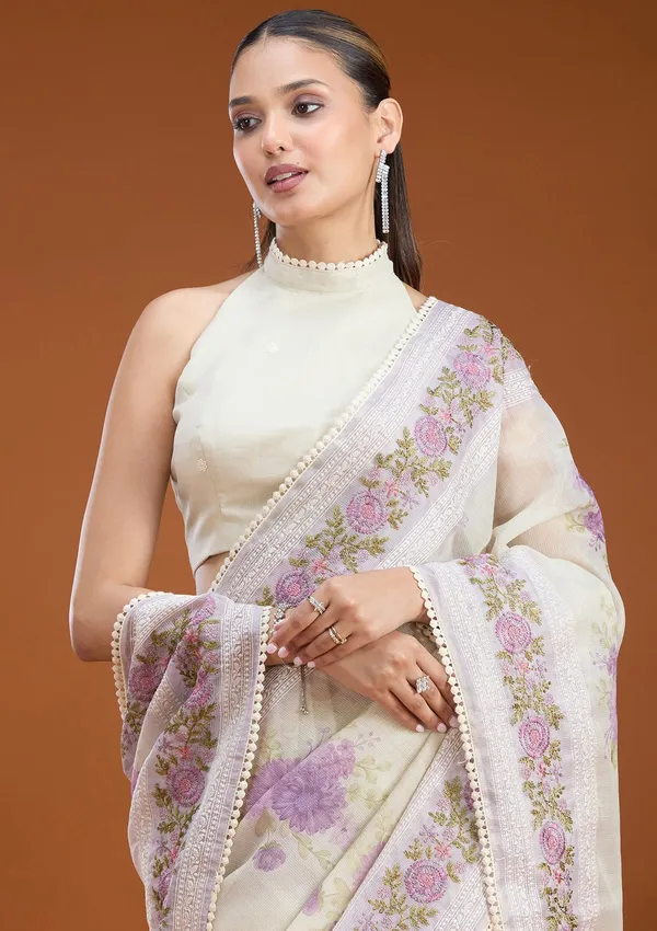 Lavender_Threadwork_Chanderi_Saree