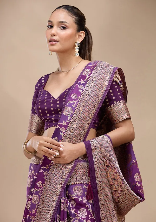 Purple_Zariwork_Gold_Art_Silk_Saree