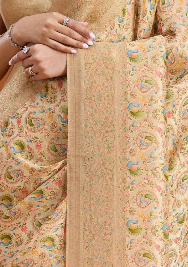 Beige_Zariwork_Gold_Art_Silk_Saree