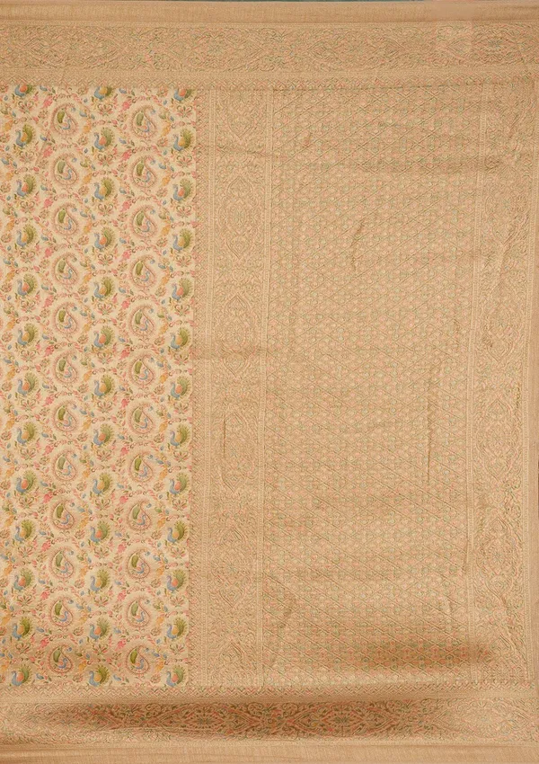 Beige_Zariwork_Gold_Art_Silk_Saree