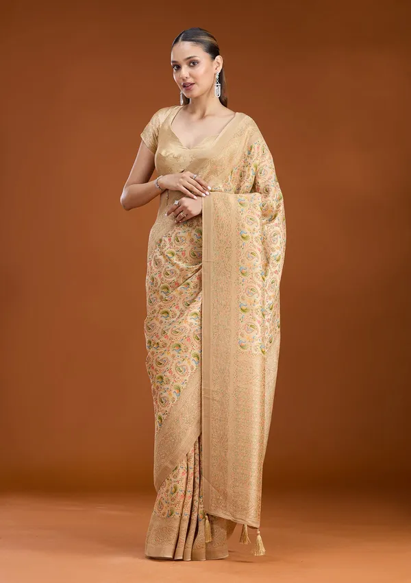 Beige_Zariwork_Gold_Art_Silk_Saree