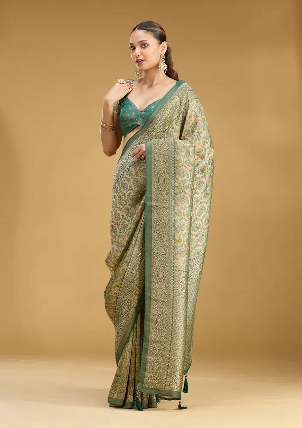 Mehendi_Zariwork_Gold_Art_Silk_Saree