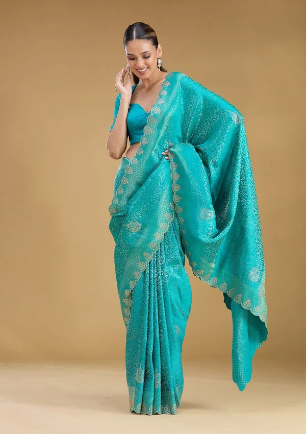 Rama_Green_Stonework_Art_Silk_Saree